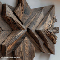 Wall Art Wood Sculpture Handcrafted Wood Sculpture for Wall Art, Made from Solid Timber with Natural Textures for Rustic or Contemporary Decor