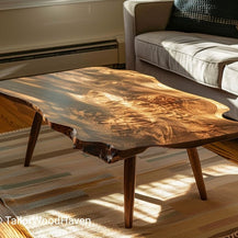 Square live edge coffee table