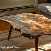 Square live edge coffee table