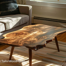 Square live edge coffee table