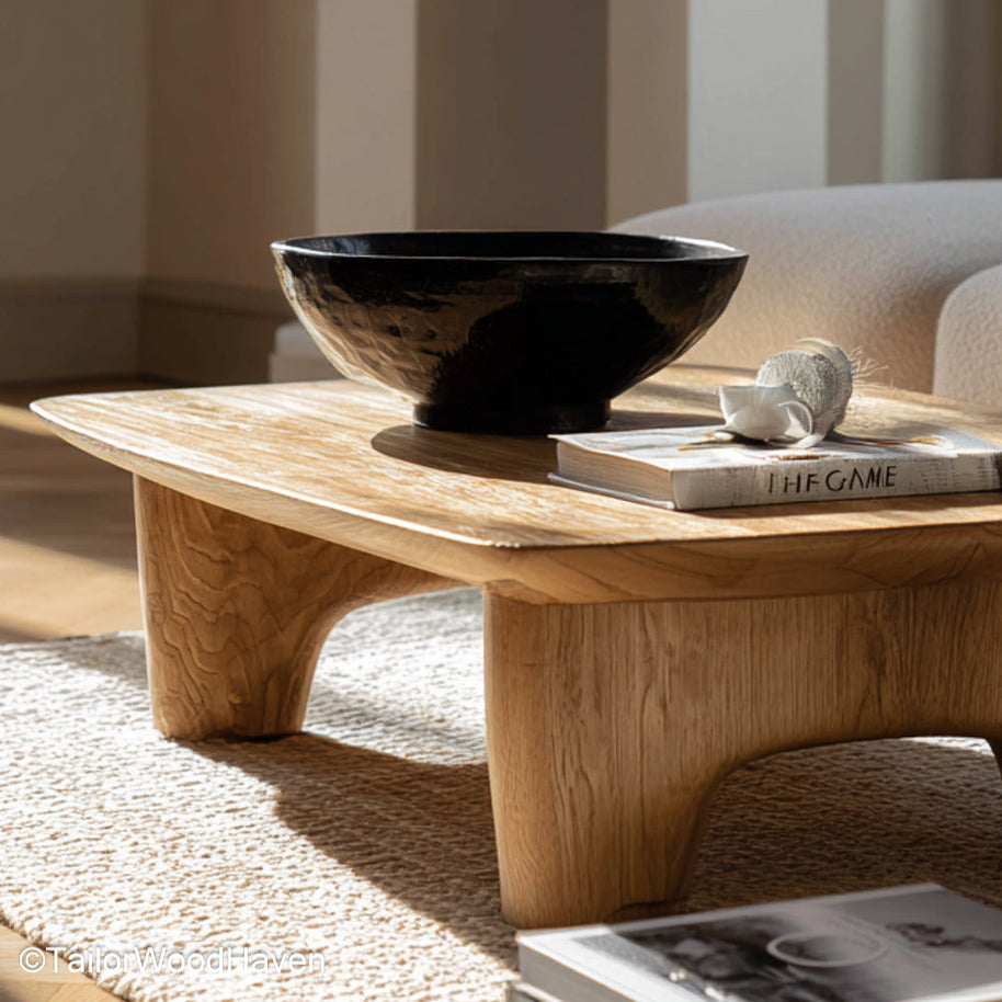 Maple Live Edge Coffee Table Live Edge Coffee Table Made from Solid Maple for a Warm, Light Toned Rustic Look