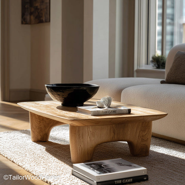 Maple Live Edge Coffee Table Live Edge Coffee Table Made from Solid Maple for a Warm, Light Toned Rustic Look