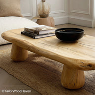 Live Edge Coffee Table Small Compact Live Edge Coffee Table for Small Living Spaces, Nooks, or Reading Corners