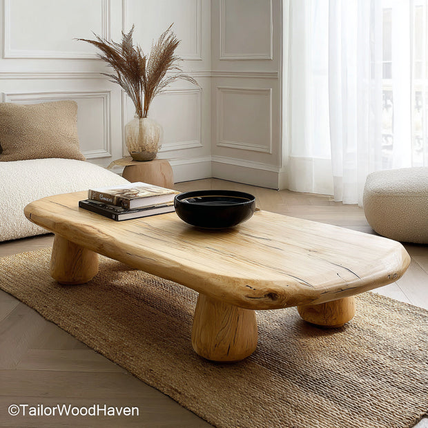 Live Edge Coffee Table Small Compact Live Edge Coffee Table for Small Living Spaces, Nooks, or Reading Corners