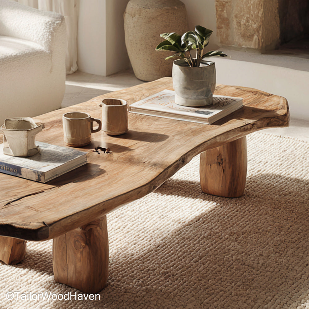 Live Edge Teak Coffee Table