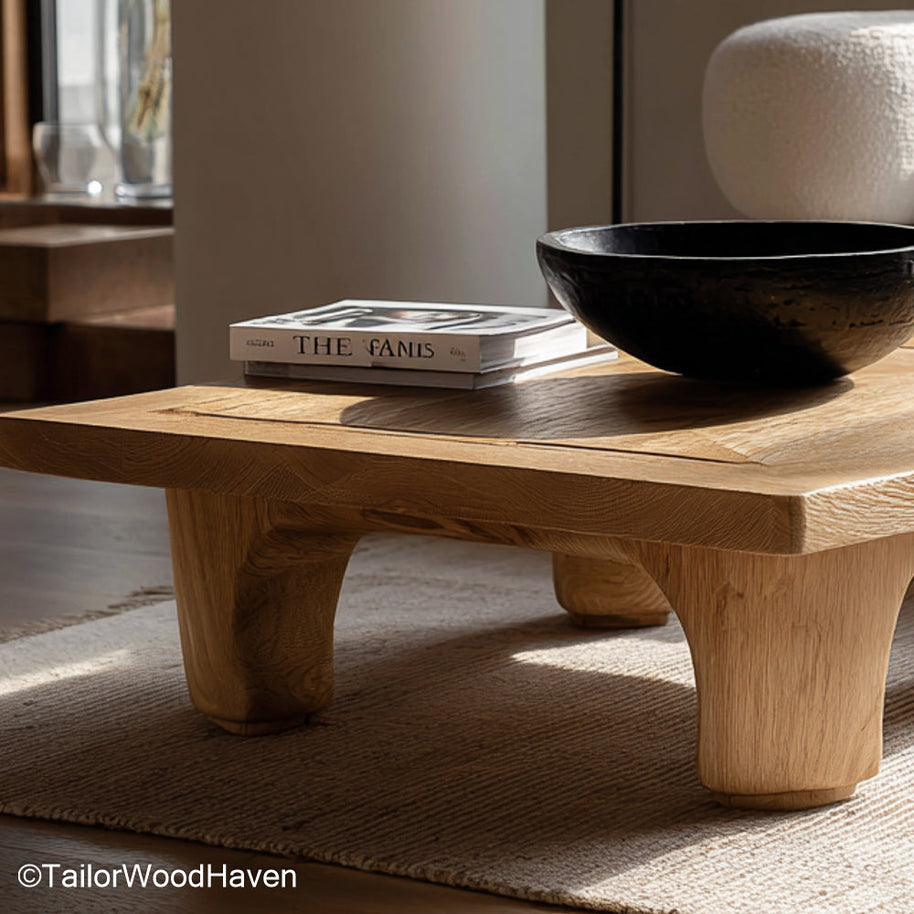 Square Live Edge Coffee Table Square Coffee Table Made from Solid Wood with Organic Live Edge for Modern Rustic Styling