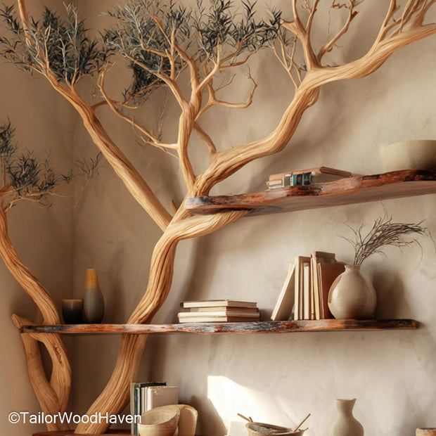 Bookshelf Like Tree Wooden Bookshelf That Looks Like a Tree, Designed for Artistic and Nature Inspired Storage