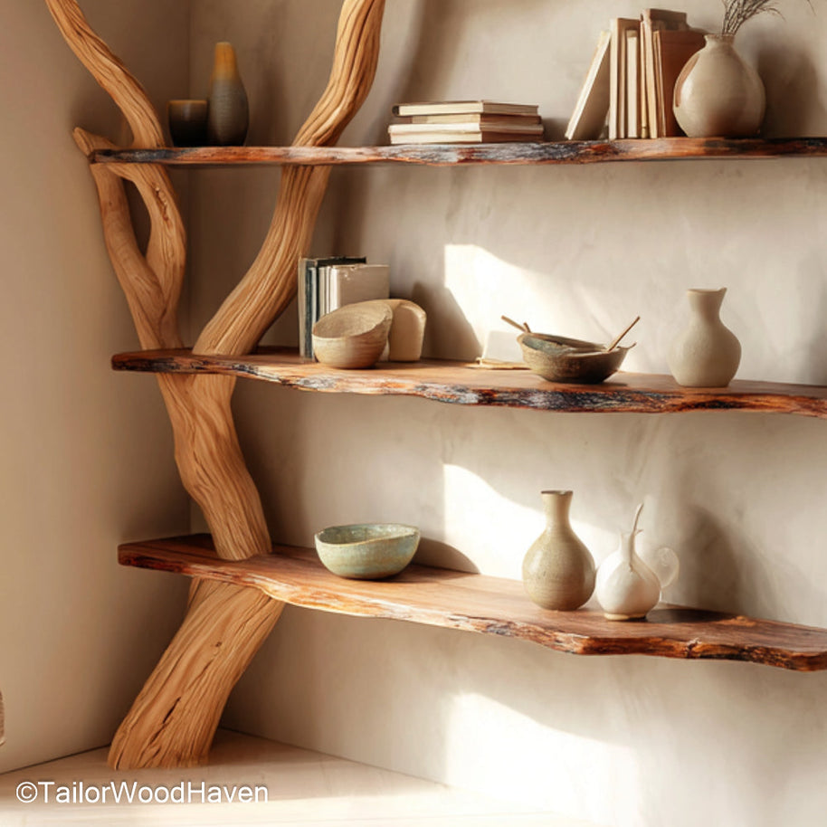 Bookshelf Like Tree Wooden Bookshelf That Looks Like a Tree, Designed for Artistic and Nature Inspired Storage