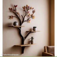 Tree Branch Shelf Wall Artistic Wooden Wall Shelf That Mimics Tree Branches for Natural Decor