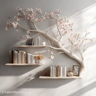 Tree Shelf for Wall Floating Tree Design Shelf Crafted from Wood for Wall Mounted Display