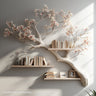 Tree Book Shelf for Wall – Floating Wooden Wall Shelf in Tree Shape for Rustic or Artistic Home Decor