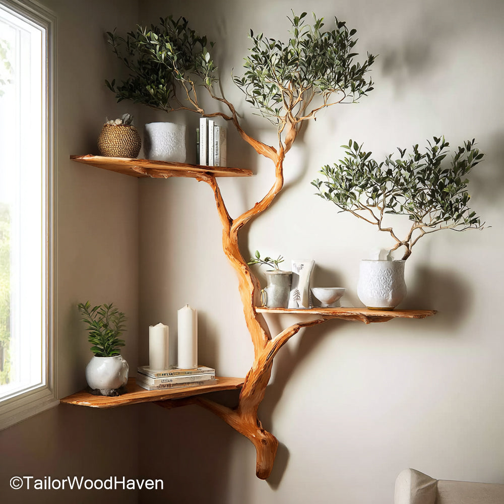 Christmas Tree Shaped Corner Shelf Festive Tree Inspired Corner Bookshelf Perfect for Holiday Decor and Winter Themes