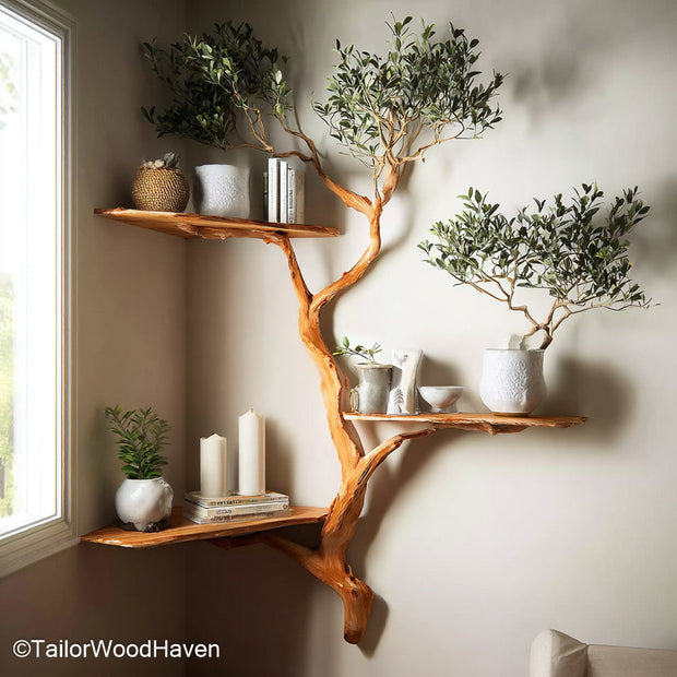 Christmas Tree Shaped Corner Shelf Festive Tree Inspired Corner Bookshelf Perfect for Holiday Decor and Winter Themes