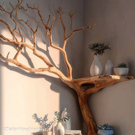 Shelf Tree Bookshelf Handcrafted Wood Tree Shelf Bookcase for Decorative and Functional Wall or Corner Display