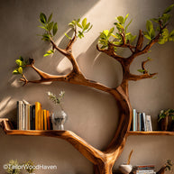 Book Tree Bookshelf – Artistic Wooden Tree Bookcase for Living Rooms, Home Libraries, or Cozy Reading Nooks