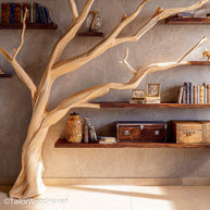 Tree Branch Bookcase Wooden Bookcase Designed with Tree Branch Aesthetics for Rustic and Eco Friendly Rooms