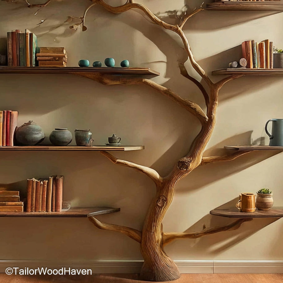 Tree Shelves for Nursery Wall Mounted or Freestanding Tree Shelves Designed for Nurseries, Safe and Whimsical Storage Solution