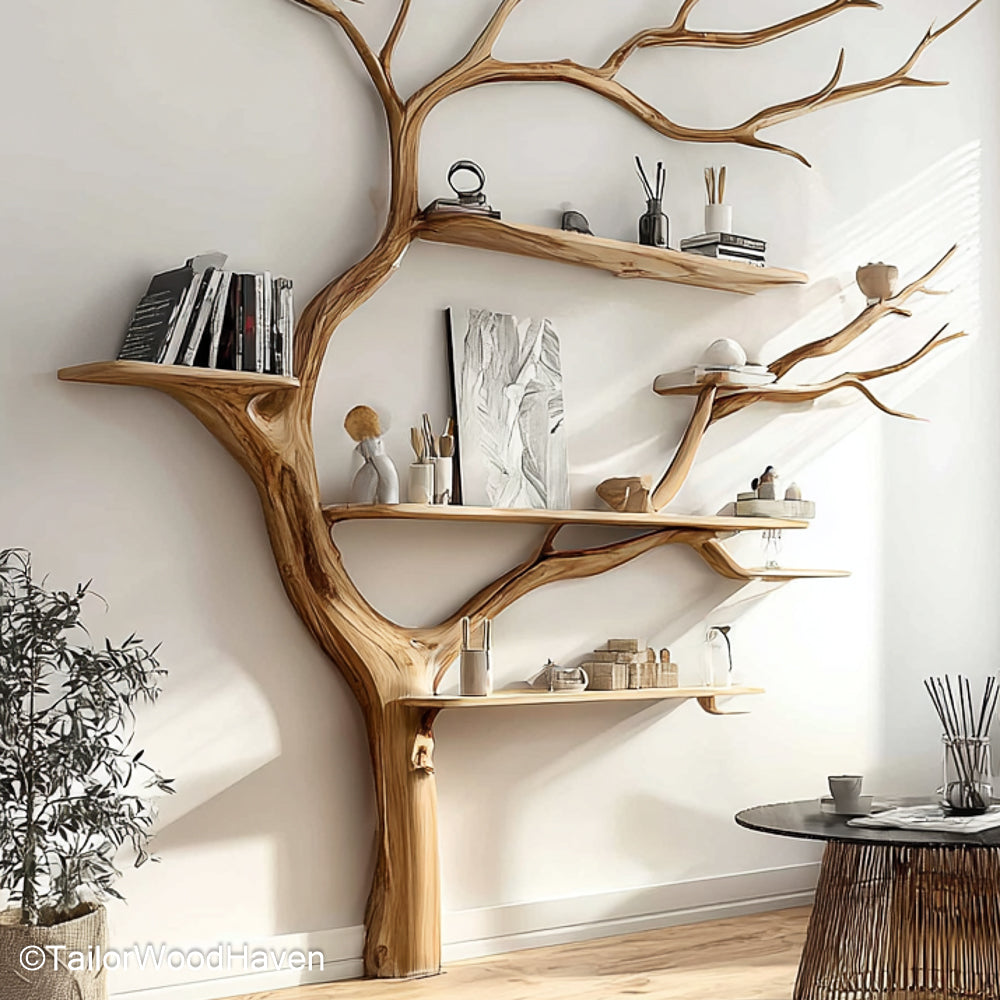 Nursery Tree Bookcase Kid Safe Tree Bookcase for Nurseries, Made of Durable Wood and Designed for Books and Toys