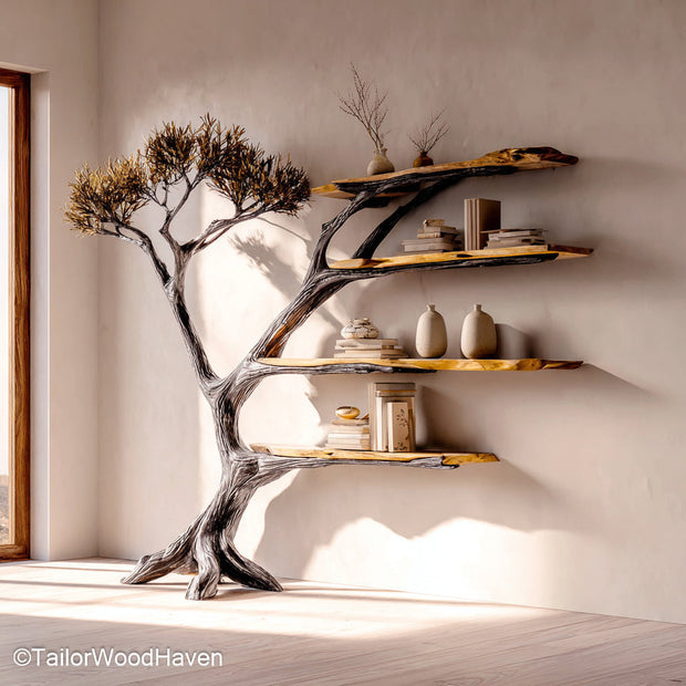 Book Shelf Cherry Wood Elegant Wooden Bookshelf in Rich Cherry Finish for Classic and Nature Inspired Interiors