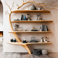 Bookcase That Looks Like a Tree Artistic Wooden Bookcase Sculpted to Mimic a Real Tree for Rustic and Whimsical Home Decor