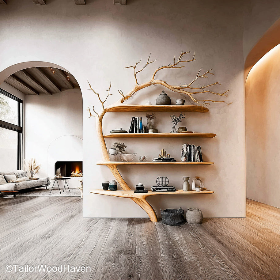 Bookcase Round Tree Bookcase That Looks Like a Tree – Artistic Wooden Bookcase Sculpted to ...
