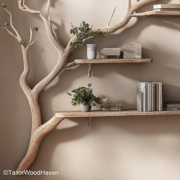 Mounted Tree Bookshelf Wall Mounted Wooden Tree Shelf That Combines Nature Inspired Art and Storage
