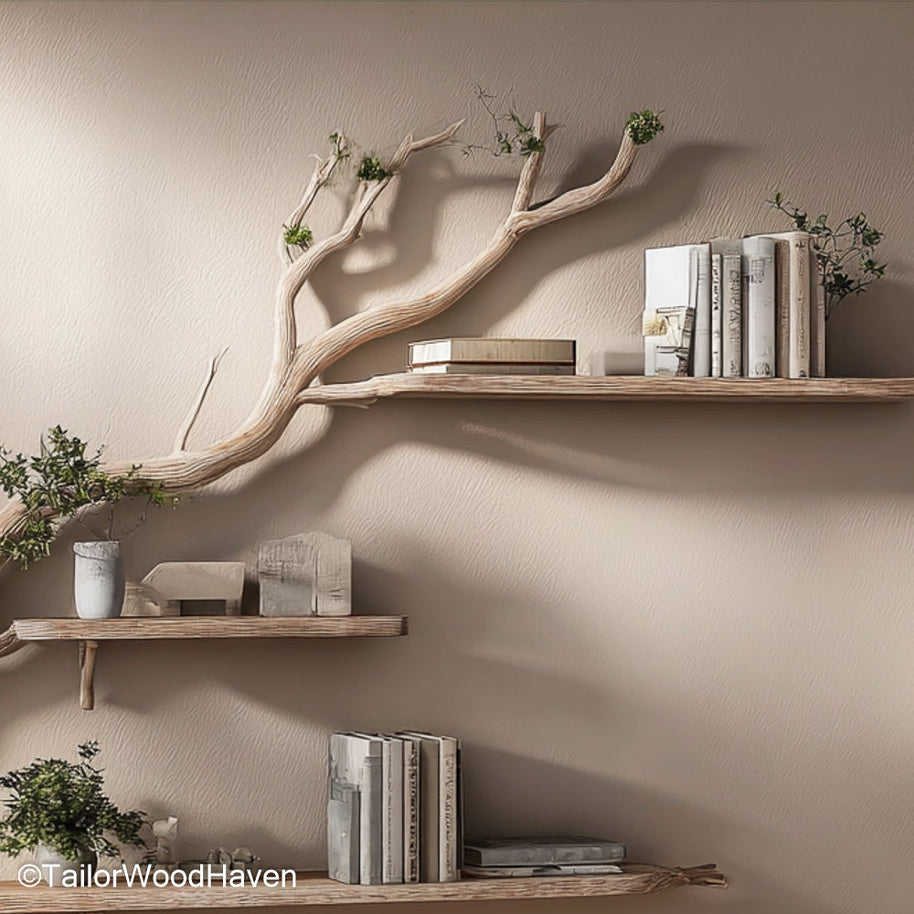 Mounted Tree Bookshelf Wall Mounted Wooden Tree Shelf That Combines Nature Inspired Art and Storage
