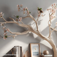 Rustic Tree Branch Wall Shelves Handmade Wooden Floating Bookshelves Inspired by Nature’s Organic Shapes