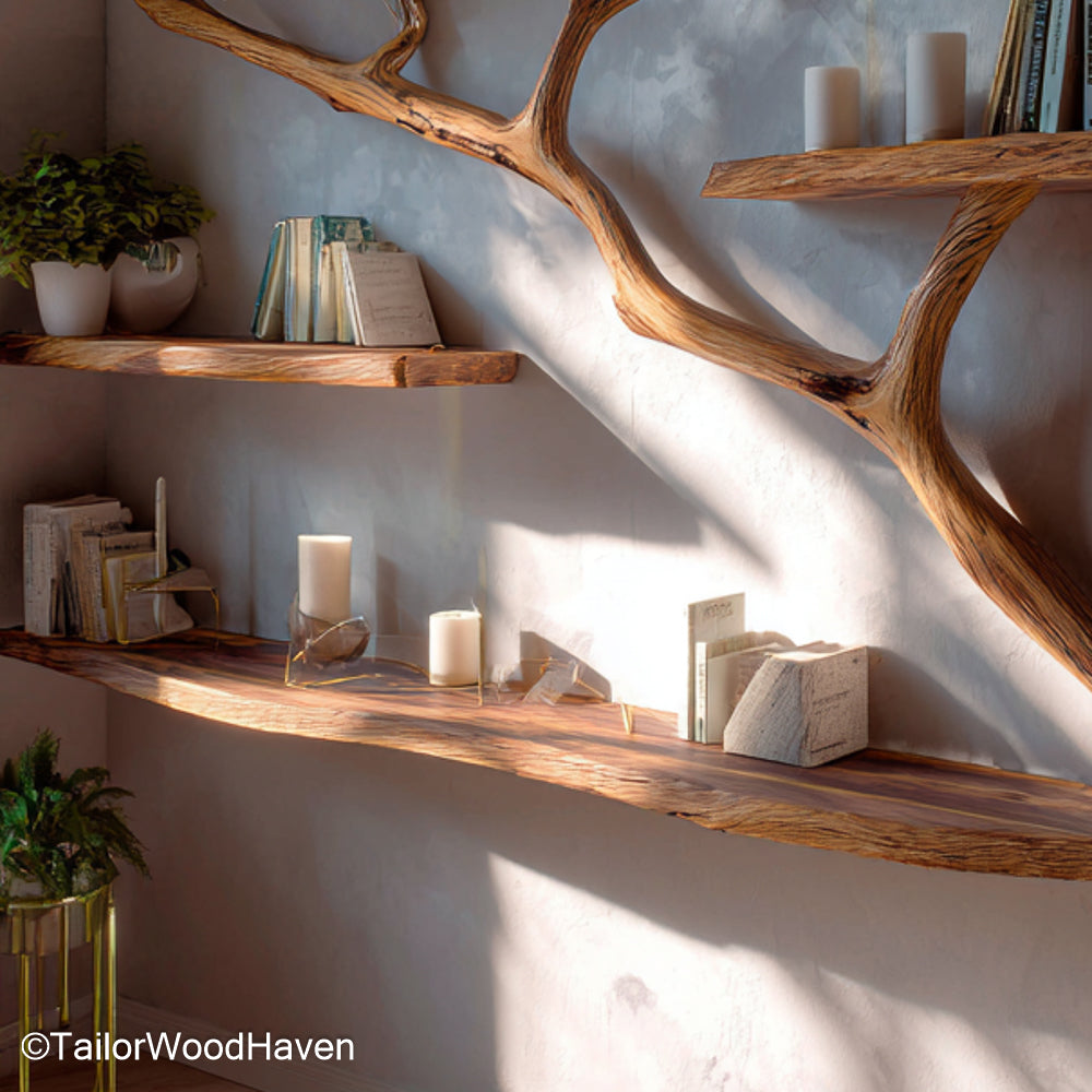 Tree Log Bookshelf Solid Log and Wood Bookshelf Designed to Look Like a Carved Tree Trunk for Rustic Homes