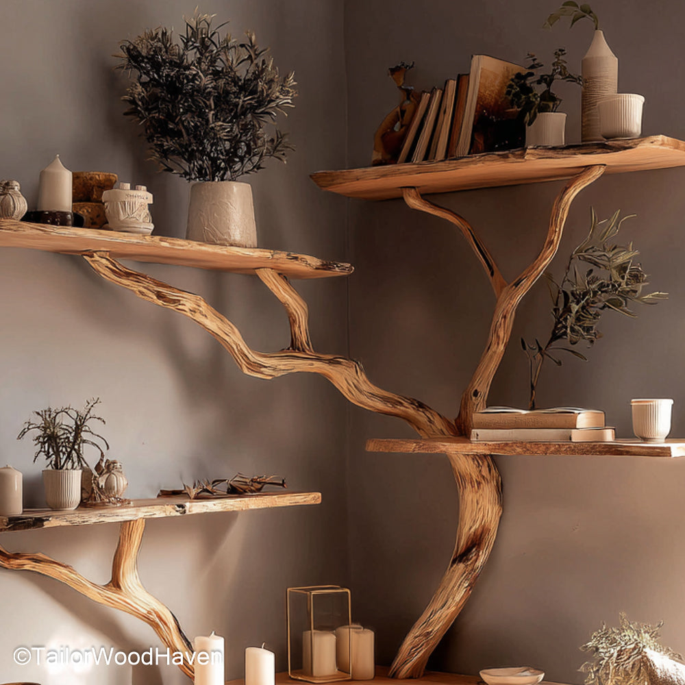 Tree Stump Bookshelf Unique Wooden Bookshelf Carved from Tree Stump Form for Organic and Rustic Room Decor