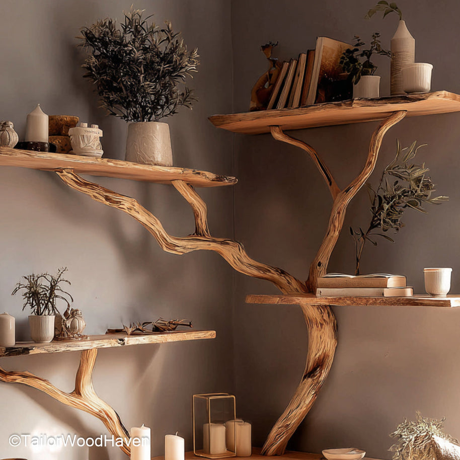 Tree Stump Bookshelf Unique Wooden Bookshelf Carved from Tree Stump Form for Organic and Rustic Room Decor