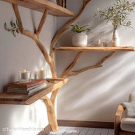 Tree Trunk Shelving Solid Wood Shelving Units Designed Like Tree Trunks for Cozy, Earthy, and Organic Room Themes