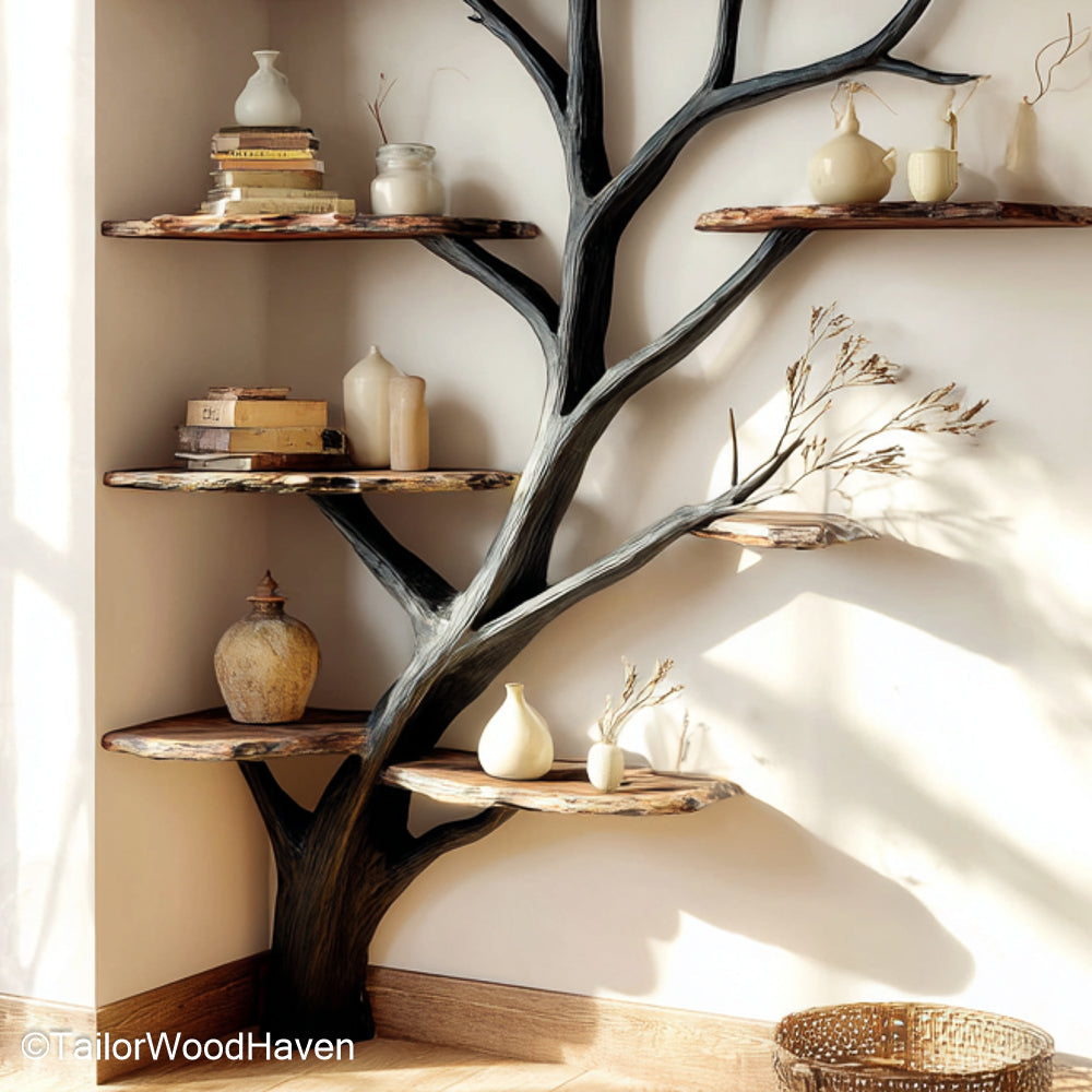 Tree Type Book Shelf Unique Tree Type Book Shelf with Vertical Branch Like Design for Creative and Rustic Book Storage