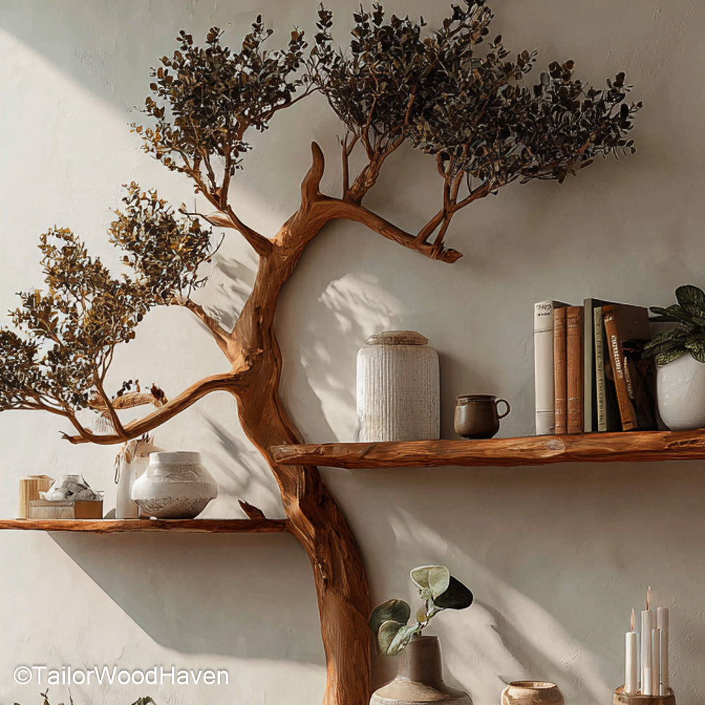 Book Stand Tree Tree Shaped Wooden Book Stand for Displaying Open Books, Cookbooks, or Featured Reads
