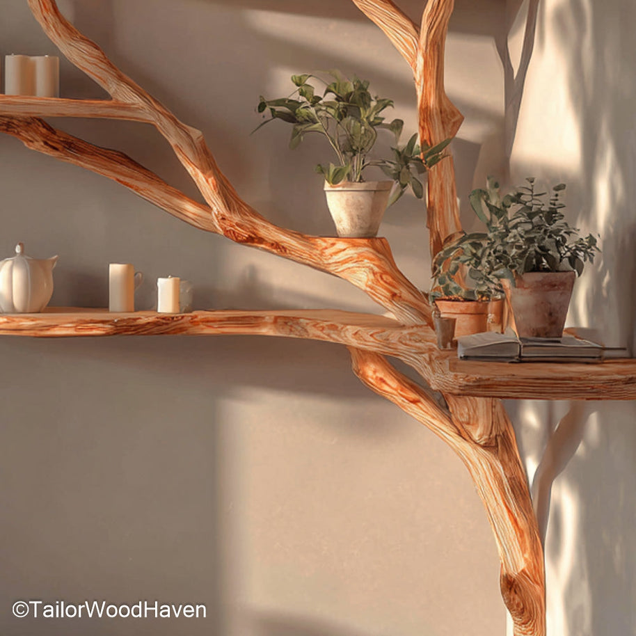 Bookshelf Tree Shape Vertical Wooden Bookshelf Designed in Tree Shape for Artistic and Nature Inspired Storage