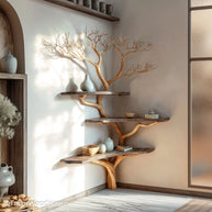 Branch Book Shelf Wooden Wall Shelf Inspired by Tree Branches, Ideal for Rustic or Organic Decor Themes