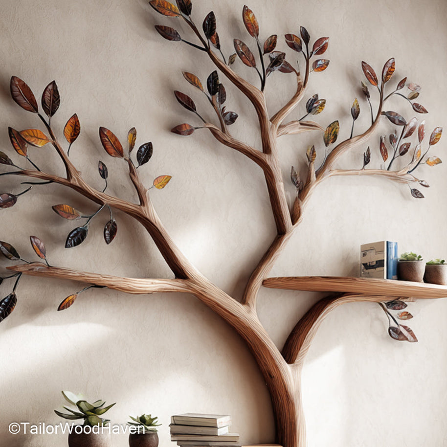 Wall Tree Bookcase Freestanding or Mounted Wooden Bookcase Designed in Tree Form to Add Charm to Any Room Wall