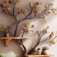 Wall Tree Bookshelf Handmade Wooden Tree Shelf for Wall Mounting Ideal for Rustic Boho or Eco Friendly Home Decor