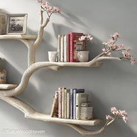 Wall Bookshelf Tree Decorative Wooden Tree Bookshelf That Mounts to the Wall Great for Artistic and Rustic Interiors