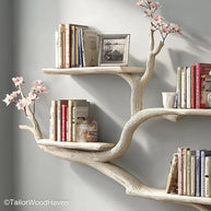 Wall Bookshelf Tree Decorative Wooden Tree Bookshelf That Mounts to the Wall Great for Artistic and Rustic Interiors