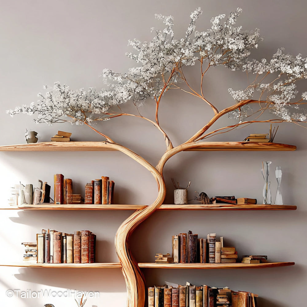 Book Shelf Christmas Tree Festive Tree Shaped Bookshelf for Holiday Displays, Made from Durable Wood
