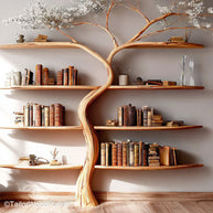 Book Shelf Christmas Tree Festive Tree Shaped Bookshelf for Holiday Displays, Made from Durable Wood