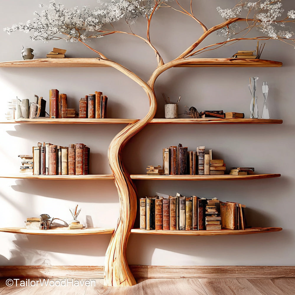 Book Shelf Christmas Tree Festive Tree Shaped Bookshelf for Holiday Displays, Made from Durable Wood