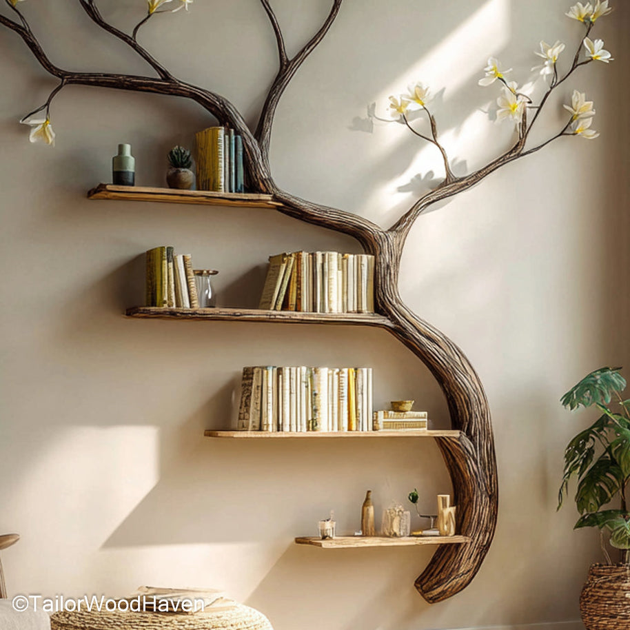 Nursery Bookshelf Tree Safe and Stylish Wooden Tree Bookshelf Designed for Toddlers’ Rooms and Baby Nurseries