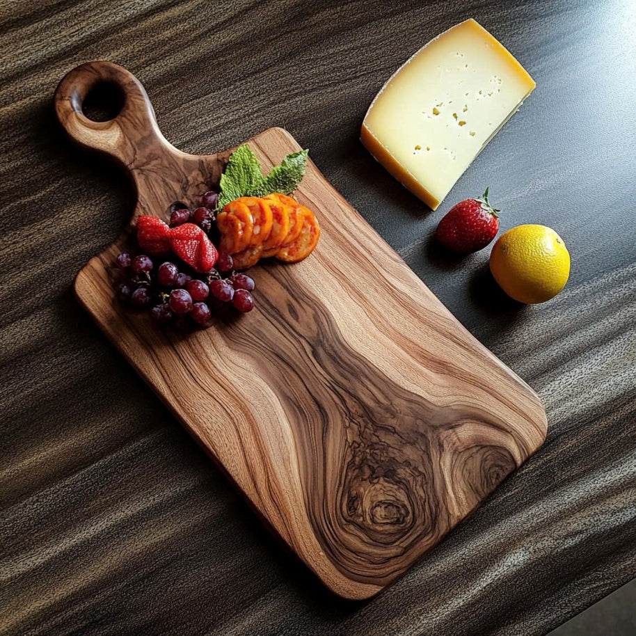 Live Edge Charcuterie Board – Handmade Solid Wood Serving Tray